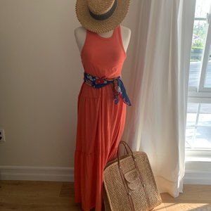 GAP Orange Summer Tank Top Maxi Dress